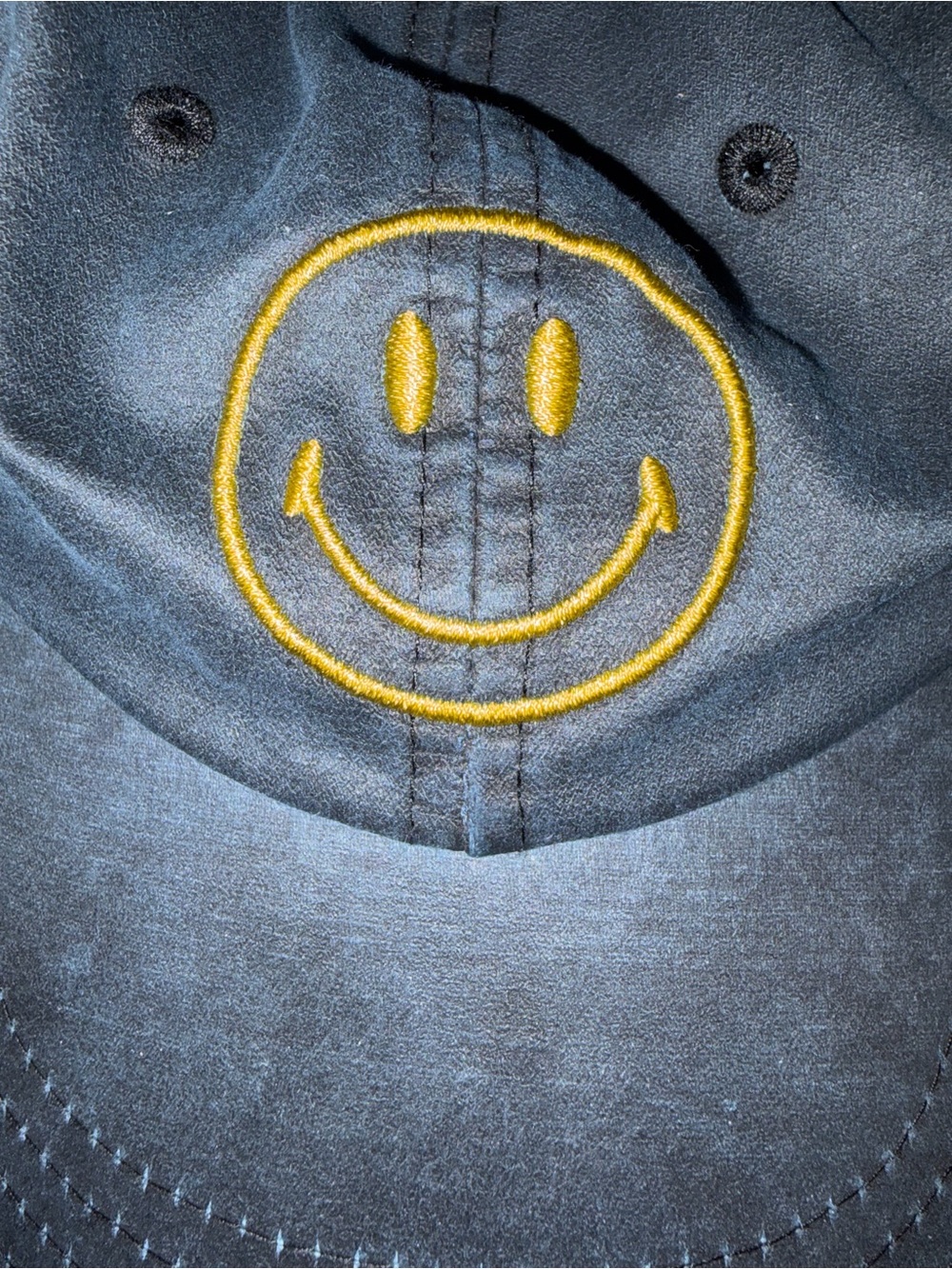 NATURAL LIFE Navy Women’s Baseball Hat with Yellow Smiley - Picture 6 of 6
